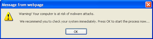 Warning! Your computer is at risk of malware attacks.